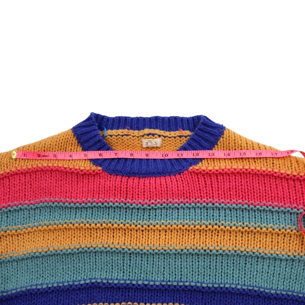 Debut Colorblock Chunky Knit Sweater Size Small Cropped Striped - Picture 9 of 10